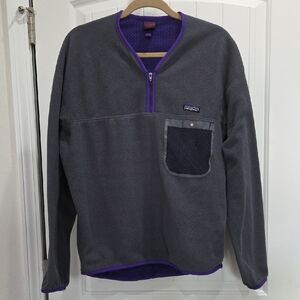 Patagonia Vintage Kayaking Pullover 1/4 Zip Fleece Jacket, Retro Collarless XL